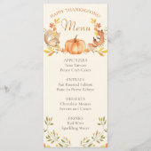 Herfstbladeren Pompoen Thanksgiving Dinner Menu (Voorkant)