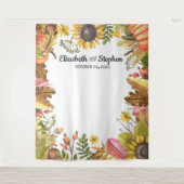 Herfstbladeren Pompoen Trouwfoto-achtergrond Wandkleed (Voorkant)