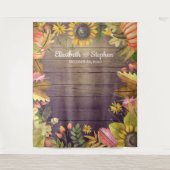 Herfstbladeren Pompoen Trouwfotohouding Achtergron Wandkleed (Voorkant)