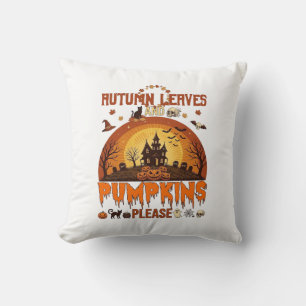 Herfstbladeren Pompoenen Alsjeblieft Halloween Geh Kussen