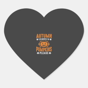 Herfstbladeren Pompoenen Alsjeblieft Halloween Pom Hart Sticker