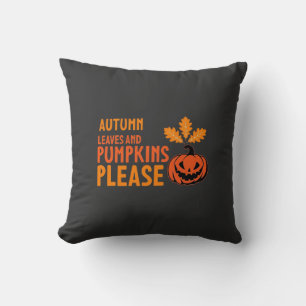 Herfstbladeren Pompoenen Alsjeblieft Halloween Pom Kussen