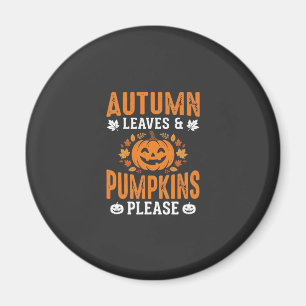 Herfstbladeren Pompoenen Alsjeblieft Halloween Pom Magneet