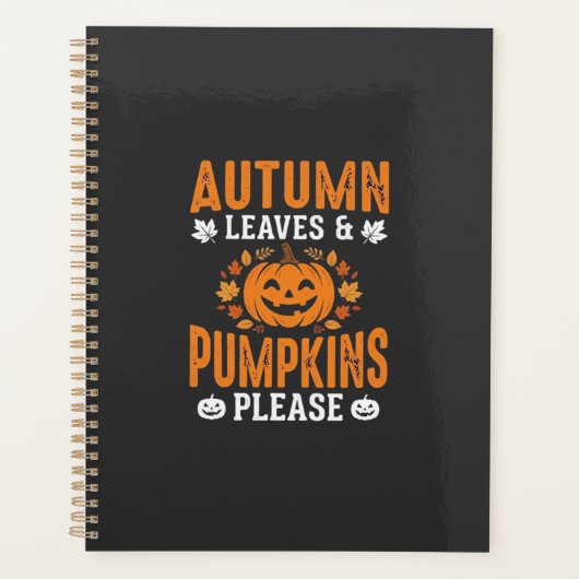 Herfstbladeren Pompoenen Alsjeblieft Halloween Pom Planner (Voorkant)