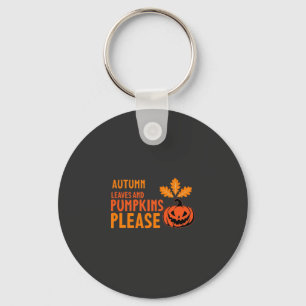 Herfstbladeren Pompoenen Alsjeblieft Halloween Pom Sleutelhanger