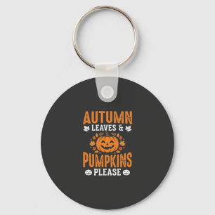 Herfstbladeren Pompoenen Alsjeblieft Halloween Pom Sleutelhanger