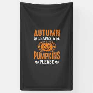 Herfstbladeren Pompoenen Alsjeblieft Halloween Pom Spandoek