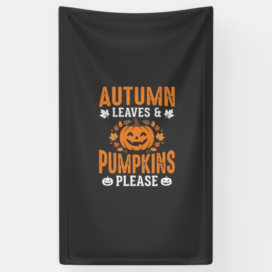 Herfstbladeren Pompoenen Alsjeblieft Halloween Pom Spandoek (Verticaal)