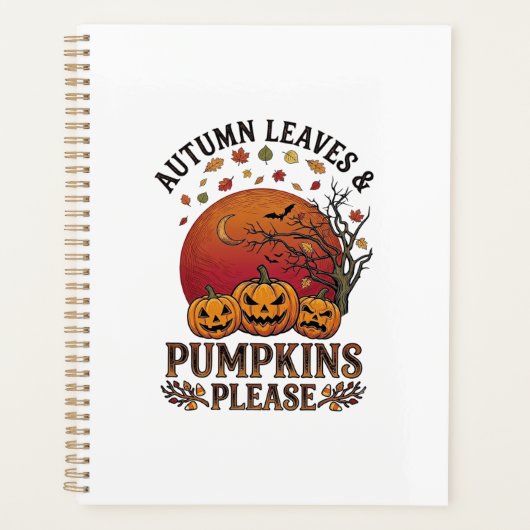 Herfstbladeren Pompoenen Alsjeblieft Halloween Vle Planner (Voorkant)