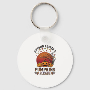 Herfstbladeren Pompoenen Alsjeblieft Halloween Vle Sleutelhanger