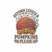 Herfstbladeren Pompoenen Alsjeblieft Halloween Vle Sticker (Voorkant)
