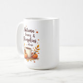 Herfstbladeren & Pompoenen Alsjeblieft Koffiemok (Voorkant links)