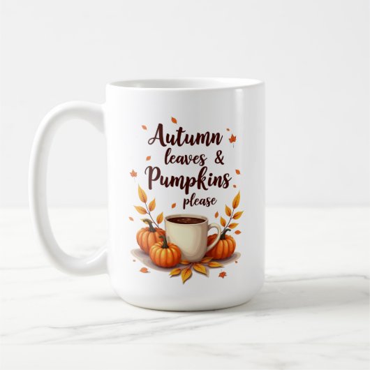 Herfstbladeren & Pompoenen Alsjeblieft Koffiemok (Links)