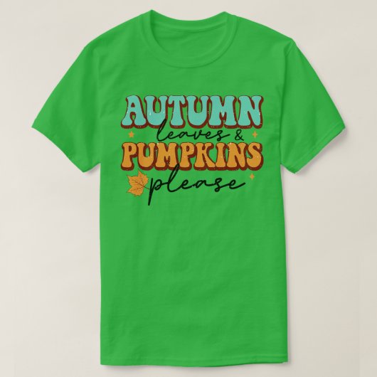 Herfstbladeren Pompoenen Alsjeblieft T-shirt (Design voorkant)