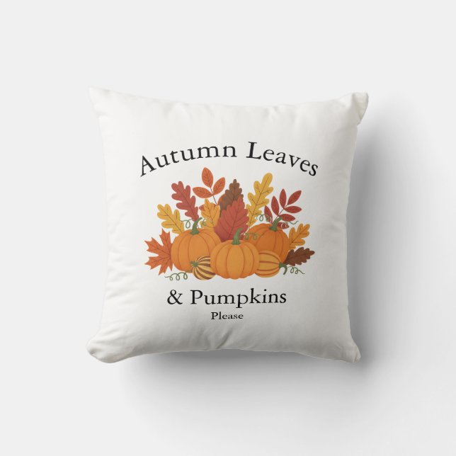 Herfstbladeren & pompoenen - Boerderij Herfst Acce Kussen (Voorkant)