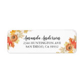 Herfstbladeren Pompoenen Bruidsdouche Labels (Voorkant)