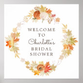 Herfstbladeren Pompoenen Bruidsontvangst Poster (Voorkant)