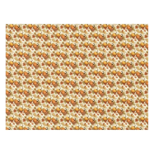 Herfstbladeren, pompoenen en druiven tafelkleed (Voorkant (Horizontaal))