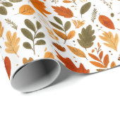 Herfstbladeren, pompoenen en gezellige seizoensgeb cadeaupapier (Rol Hoek)