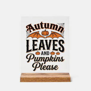 Herfstbladeren Pompoenen Gelieve Vintage Fall_1 Acryl Bord
