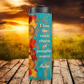 Herfstbladeren & pompoenen Rustiek Inspirerend Quo Thermosbeker