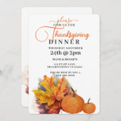 Herfstbladeren & pompoenen Thanksgiving Kaart (Voorkant / Achterkant)