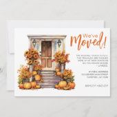 Herfstbladeren Pompoenen Veranda Verhuizen Aankondiging (Voorkant)