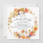 Herfstbladeren Pompoenen Vrijgezellenfeest Brunch Kaart (Voorkant)