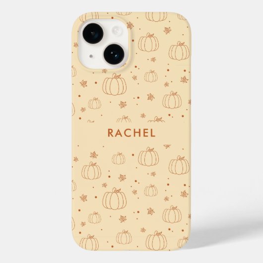 Herfstbladeren & Pompoenpatroon Persoonlijk Case-Mate iPhone Case (Achterkant)