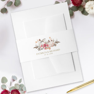 Herfstbladeren Pumpkin Fall Wedding Uitnodigingen Wikkel