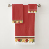 Herfstbladeren rand badhanddoek set bad handdoek (Insitu)
