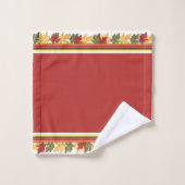 Herfstbladeren rand badhanddoek set bad handdoek (Wasdoekje)