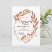 Herfstbladeren Rand Geometrisch Frame Thanksgiving Kaart (Staand voorkant)