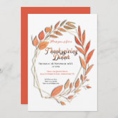 Herfstbladeren Rand Geometrisch Frame Thanksgiving Kaart (Voorkant / Achterkant)