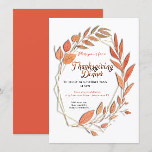 Herfstbladeren Rand Geometrisch Frame Thanksgiving Kaart