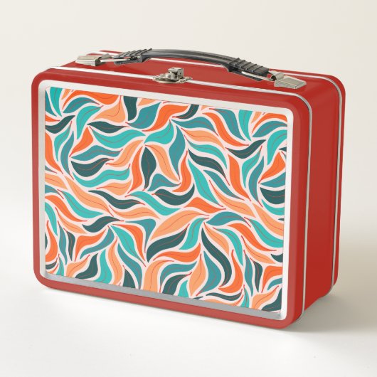 Herfstbladeren retro vintage lunchbox (Voorkant)