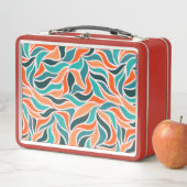 Herfstbladeren retro vintage lunchbox (In situ)