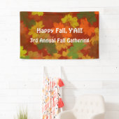 Herfstbladeren - Rode Achtergrond Spandoek (Insitu)