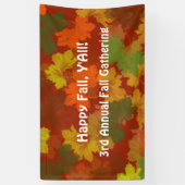 Herfstbladeren - Rode Achtergrond Spandoek (Verticaal)
