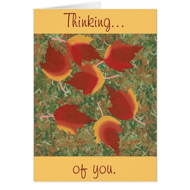 Herfstbladeren Rode esdoorn Abstract op gras (Voorkant)