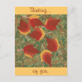 Herfstbladeren Rode esdoorn Abstract op gras Briefkaart (Voorkant)