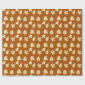 Herfstbladeren - roestbruin en crème cadeaupapier (Vlak)