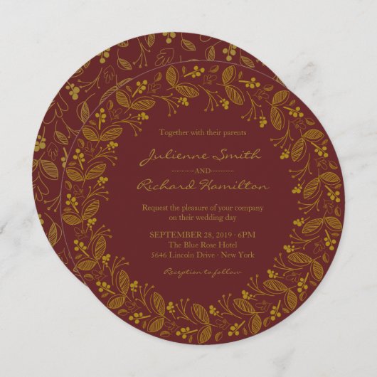 Herfstbladeren Romantische herfstbruiloft Kaart (Voorkant / Achterkant)