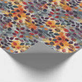 Herfstbladeren Rood Beige Blauwe Thanksgiving Cadeaupapier (Hoek)