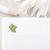 Herfstbladeren rood groen sinaasappel etiket (Insitu)