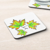 Herfstbladeren rood groen sinaasappel onderzetter (Linkerzijde)