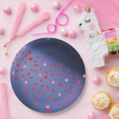 Herfstbladeren & Rozen Blauw papier Bord (Feest)