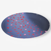 Herfstbladeren & Rozen Blauw papier Bord (Gekanteld)