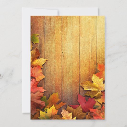 Herfstbladeren RSVP AAN DE VOORKANT Kaart (Achterkant)