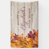 Herfstbladeren rustiek hout Vrijgezellenfeest Spandoek (Verticaal)